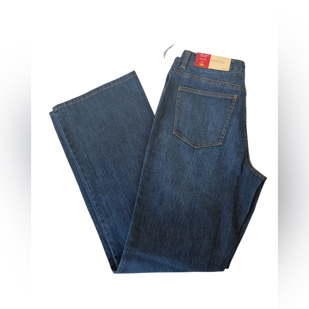 Talbots Flared Leg Stretch Denim Indigo Jean Size 10L NWT